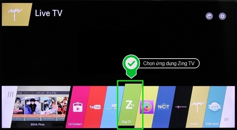 cách sử dụng ứng dụng zing tv trên smart tivi lg hệ điều hành webos