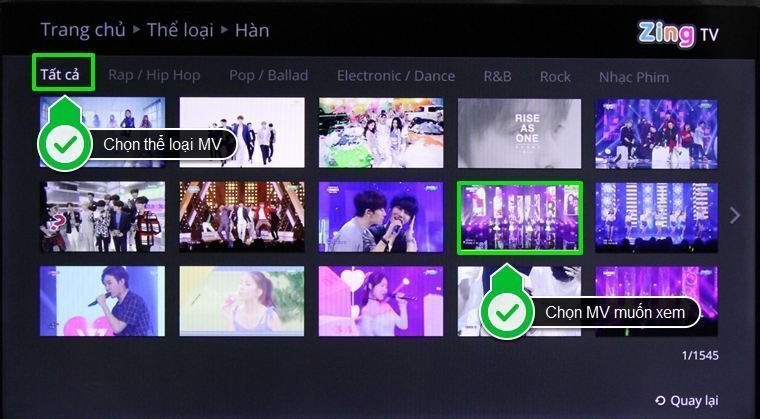 cách sử dụng ứng dụng zing tv trên smart tivi lg hệ điều hành webos