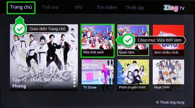 cách sử dụng ứng dụng zing tv trên smart tivi lg hệ điều hành webos