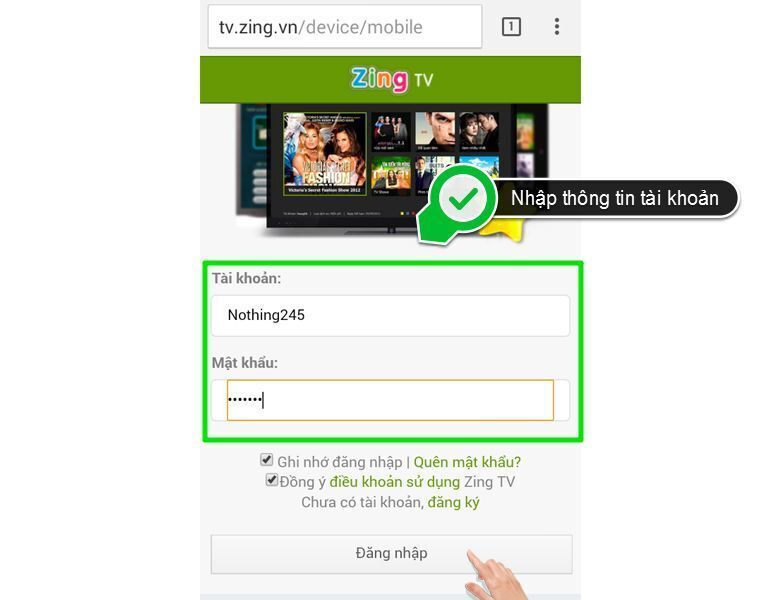 cách kích hoạt tài khoản zing tv trên smart tivi
