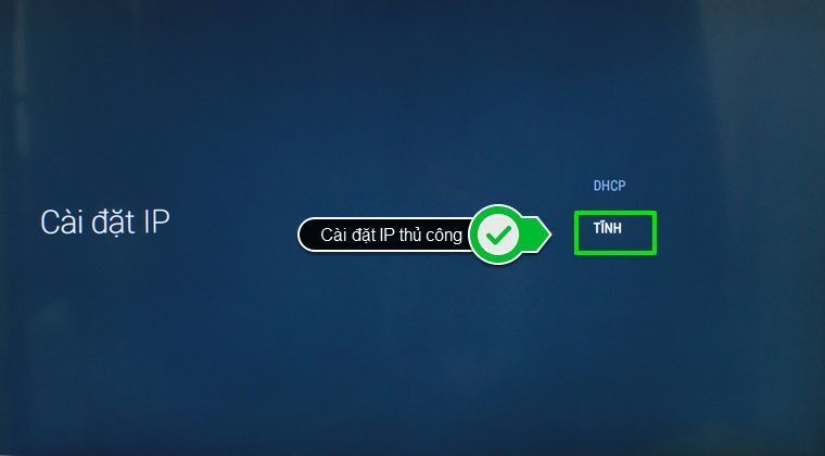 cách cài đặt ip mạng cho android tivi sony 2015