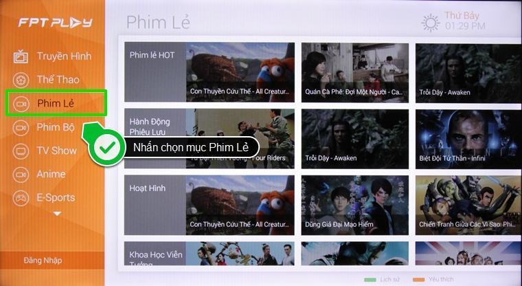 cách sử dụng ứng dụng fpt play trên smart tivi lg hệ điều hành webos
