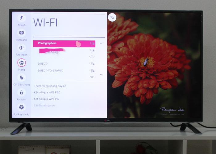 cách kết nối mạng trên tivi lg