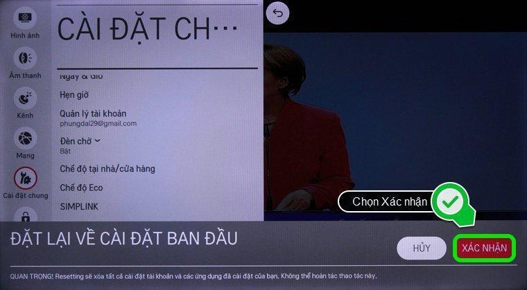 cách khôi phục cài đặt gốc smart tivi lg chạy hệ điều hành webos
