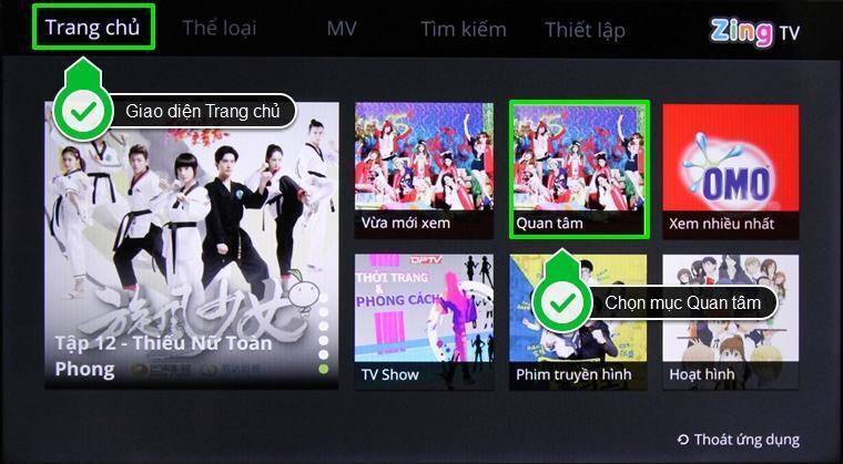 cách sử dụng ứng dụng zing tv trên smart tivi lg hệ điều hành webos