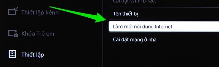 cách cập nhật phần mềm cho tivi sony 43w750d bằng mạng internet
