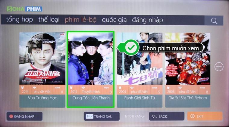 cách sử dụng ứng dụng sohaphim trên smart tivi lg hệ điều hành webos