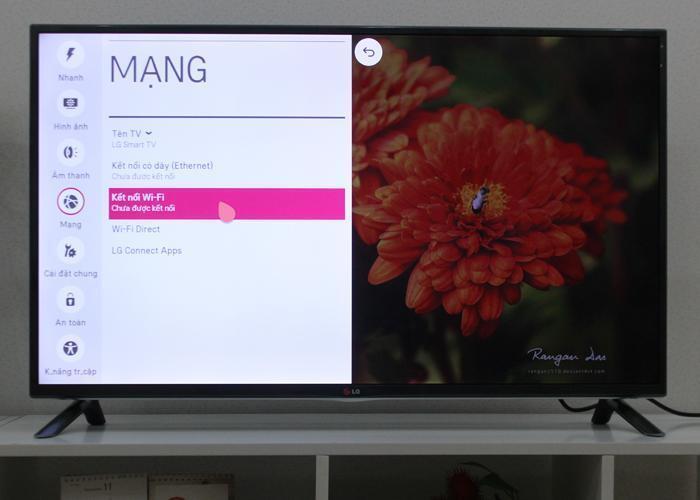 cách kết nối mạng trên tivi lg
