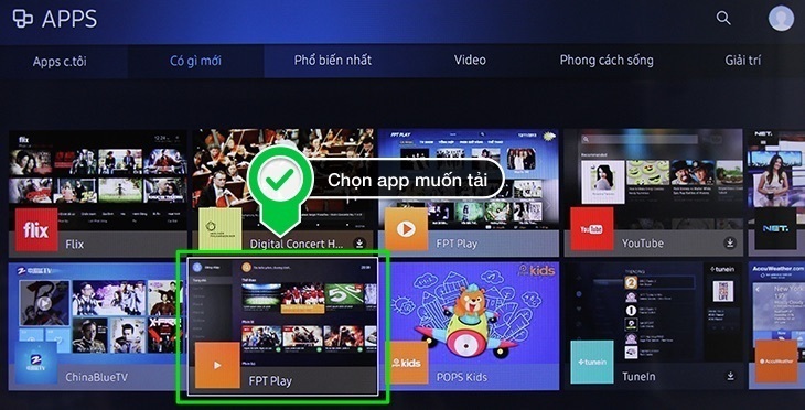 cách tải ứng dụng trên smart tivi samsung 2016