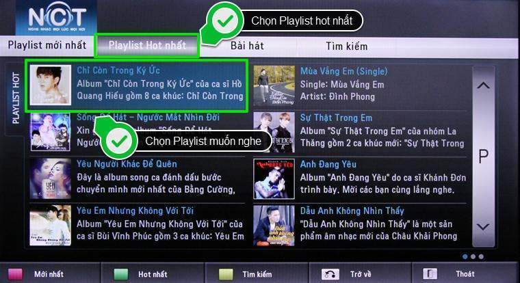 cách sử dụng ứng dụng nhạc của tui trên smart tivi lg hệ điều hành webos