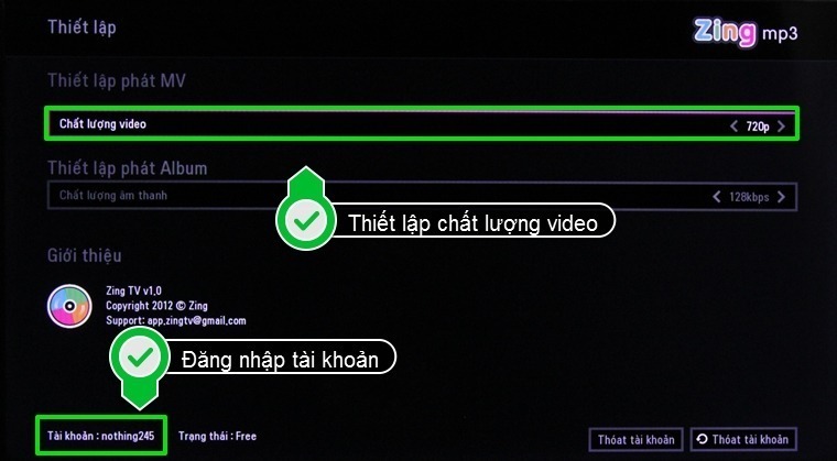cách sử dụng ứng dụng zing mp3 trên smart tivi lg hệ điều hành webos