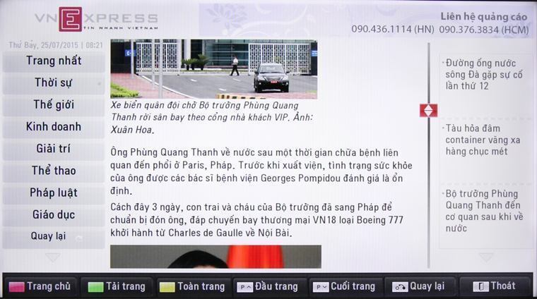 cách sử dụng ứng dụng vnexpress trên smart tivi lg hệ điều hành webos