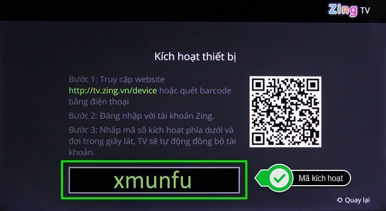 cách kích hoạt tài khoản zing tv trên smart tivi