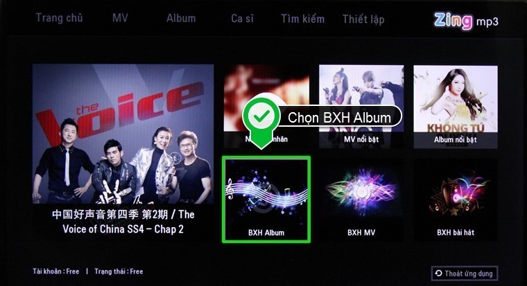 cách sử dụng ứng dụng zing mp3 trên smart tivi lg hệ điều hành webos