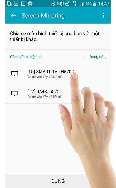 cách chiếu màn hình điện thoại lên internet tivi lg 2016