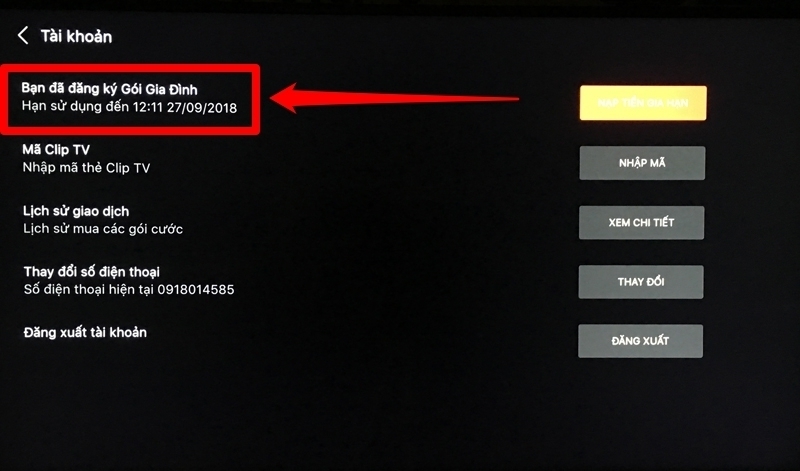 kích hoạt gói xem phim miễn phí cliptv trên smart tivi samsung 2018