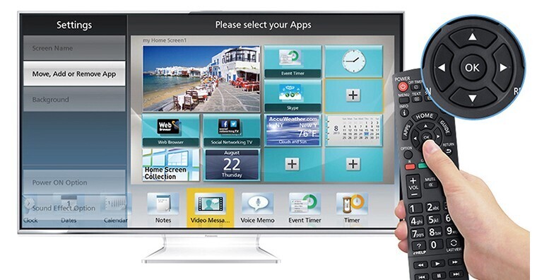 tiện ích trên giao diện my home screen của tivi panasonic