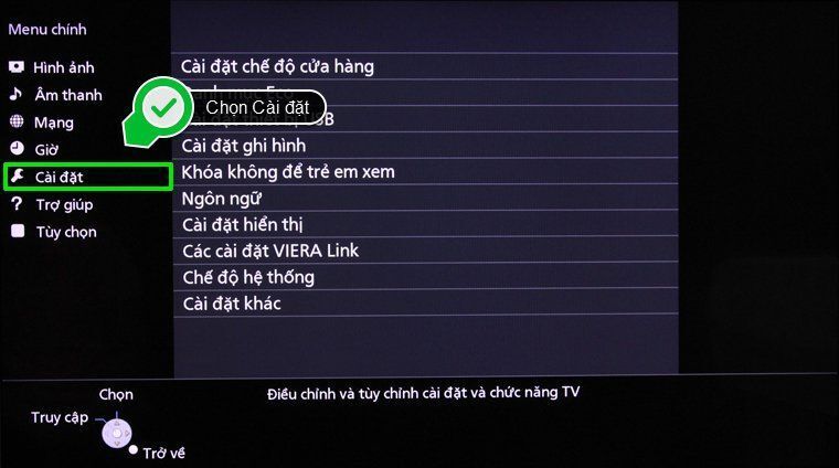 cách khôi phục cài đặt gốc cho smart tivi panasonic