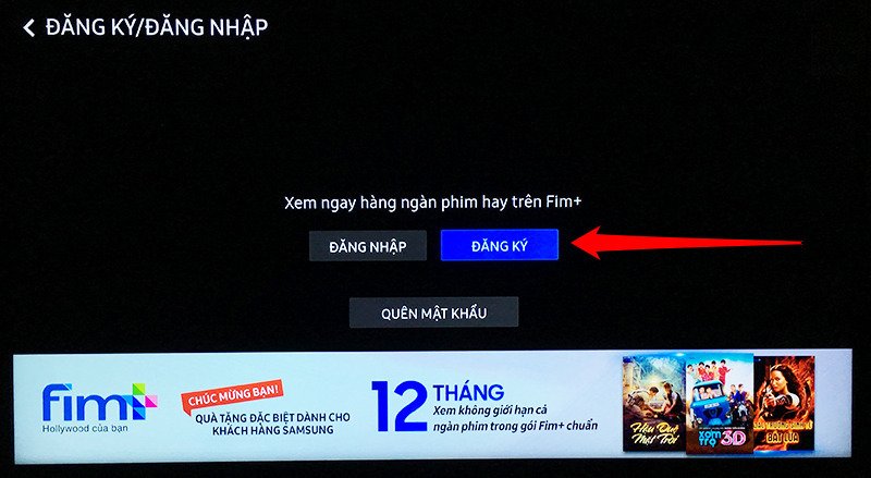 cách kích hoạt gói phim miễn phí của fim+ cho smart tivi samsung 2018