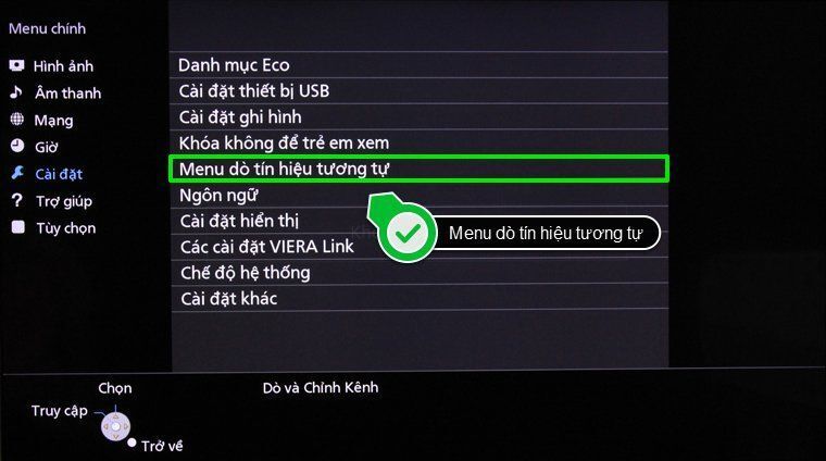 cách dò kênh smart tivi panasonic