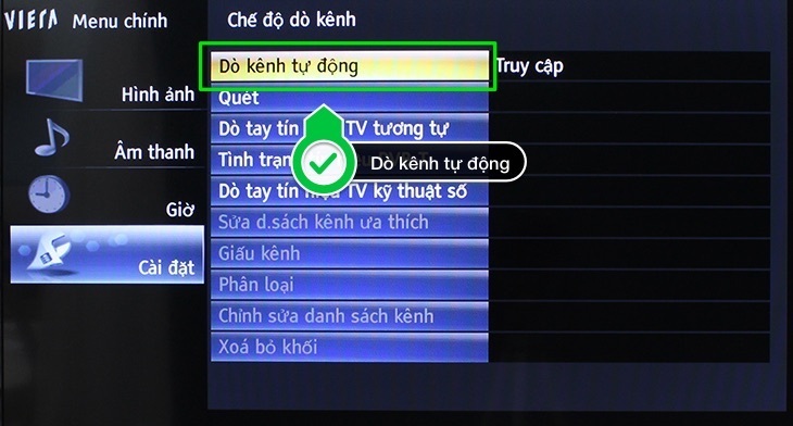 cách dò kênh trên tivi panasonic thường