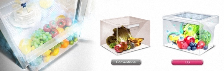 ngăn cân bằng độ ẩm trên tủ lạnh lg