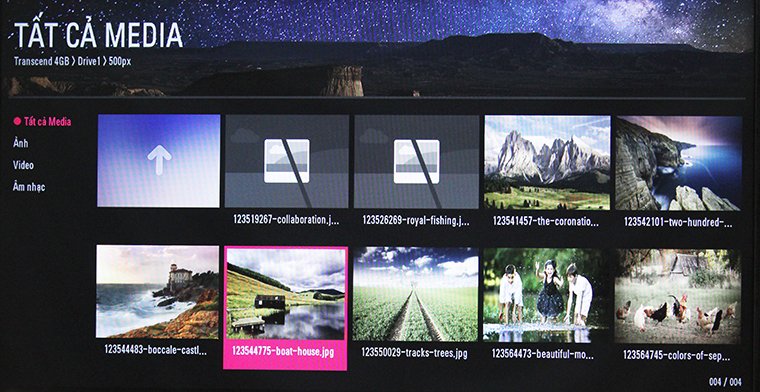 cách nghe nhạc, xem ảnh, xem phim bằng usb trên tivi lg thường 2016