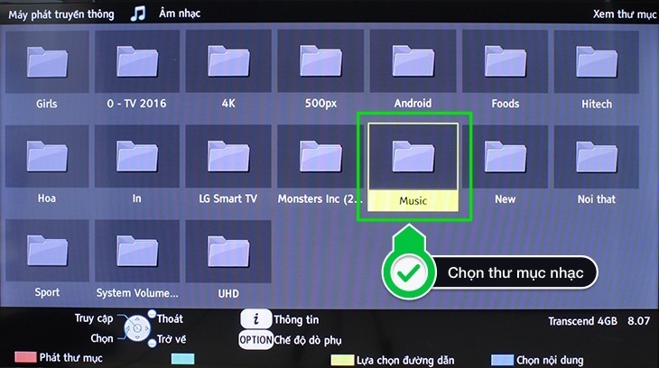 cách nghe nhạc, xem ảnh, xem phim bằng usb trên tivi panasonic thường