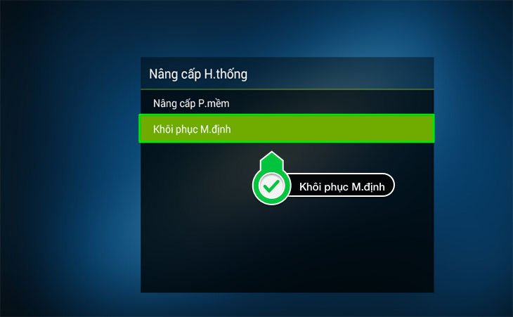 cách khôi phục cài đặt gốc smart tivi tcl 2016