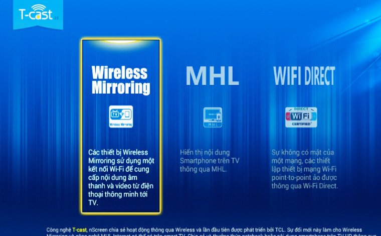 cách phản chiếu hình ảnh từ điện thoại lên smart tivi tcl