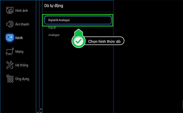 cách dò kênh trên smart tivi tcl 2016