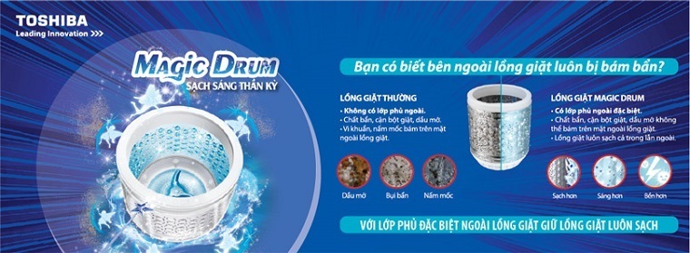 lồng giặt magic drum trên máy giặt toshiba