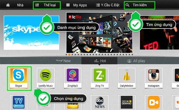 cách tải ứng dụng trên smart tivi tcl 2016