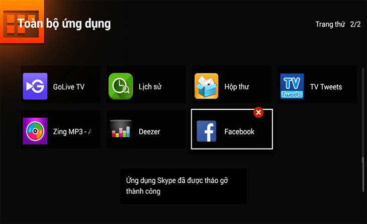 cách xoá ứng dụng cho smart tivi tcl 2016