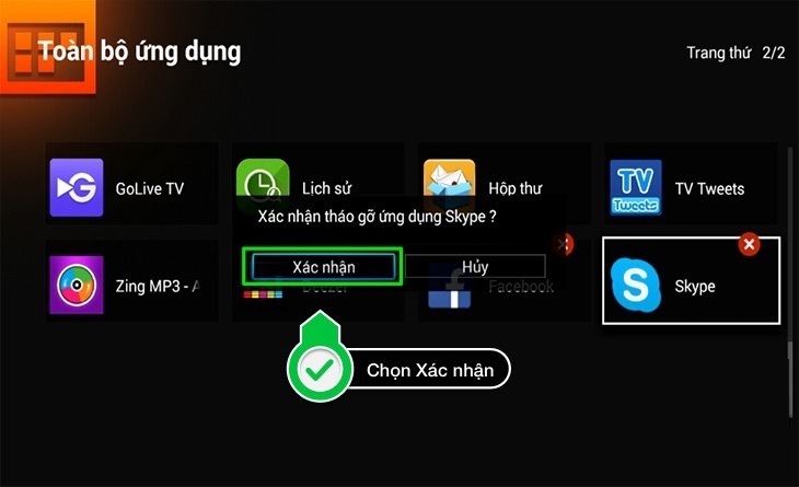 cách xoá ứng dụng cho smart tivi tcl 2016