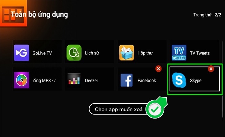 cách xoá ứng dụng cho smart tivi tcl 2016