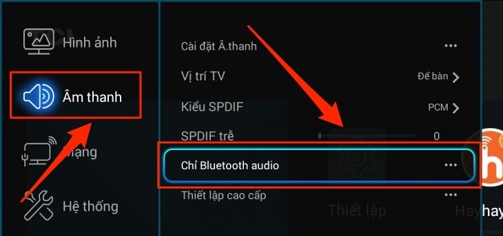 cách phát nhạc từ điện thoại lên smart tivi tcl 2016 bằng bluetooth