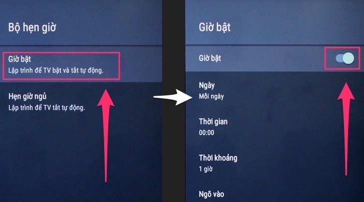 cách hẹn giờ tắt, bật cho android tivi sony 2018