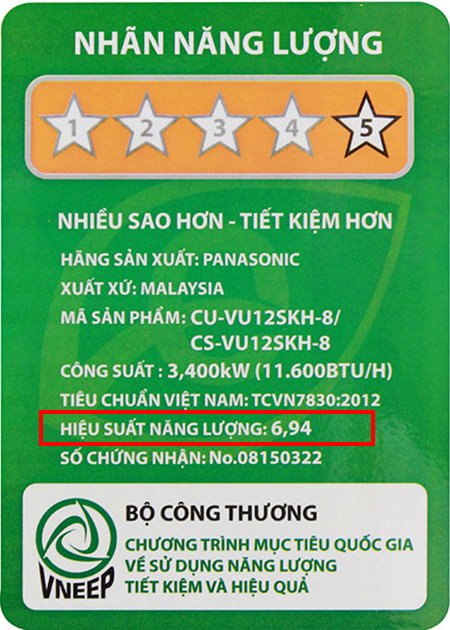 hiệu suất năng lượng trên máy lạnh là gì?