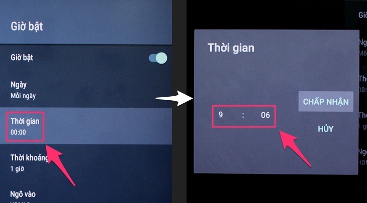 cách hẹn giờ tắt, bật cho android tivi sony 2018