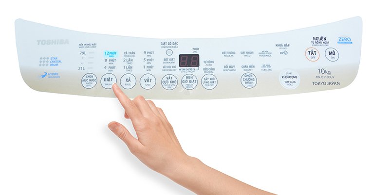 cách sử dụng bảng điều khiển máy giặt toshiba aw-b1000gv và aw-b1100gv