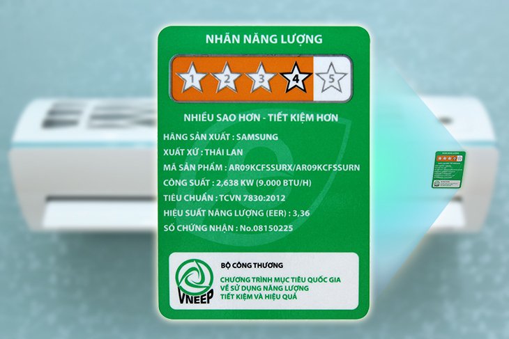 samsung thông báo thay đổi nhãn dán năng lượng trên điều hòa