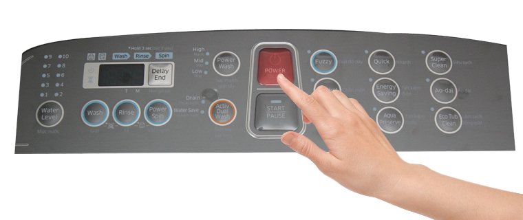 cách sử dụng bảng điều khiển máy giặt samsung wa12j5750sp-sv 12 kg