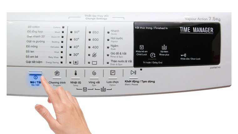 cách sử dụng bảng điều khiển máy giặt electrolux ewf85743, ewf10843