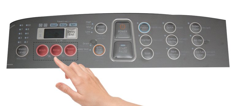 cách sử dụng bảng điều khiển máy giặt samsung wa12j5750sp-sv 12 kg