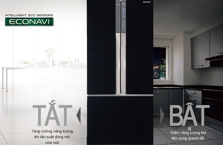 công nghệ econavi tiết kiệm điện trên tủ lạnh panasonic