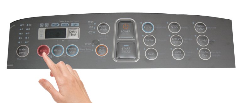 cách sử dụng bảng điều khiển máy giặt samsung wa12j5750sp-sv 12 kg