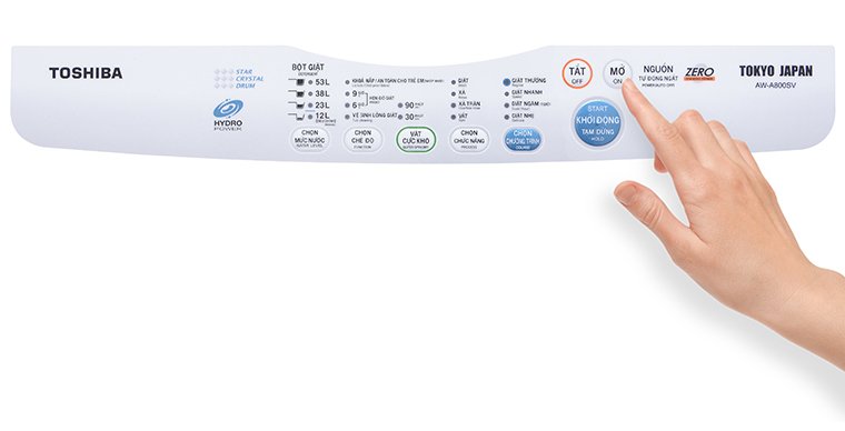 cách sử dụng bảng điều khiển máy giặt toshiba aw-a800sv