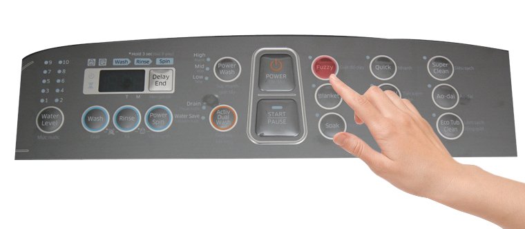 cách sử dụng bảng điều khiển máy giặt samsung wa12j5750sp-sv 12 kg