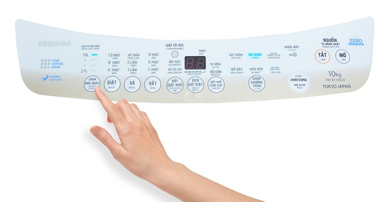 cách sử dụng bảng điều khiển máy giặt toshiba aw-b1000gv và aw-b1100gv